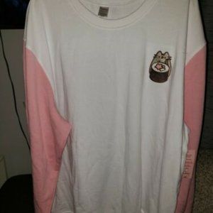 NWT Pusheen Colorblock Crewneck Pullover Sweatshirt Size 3XL White/Pink -CUTE